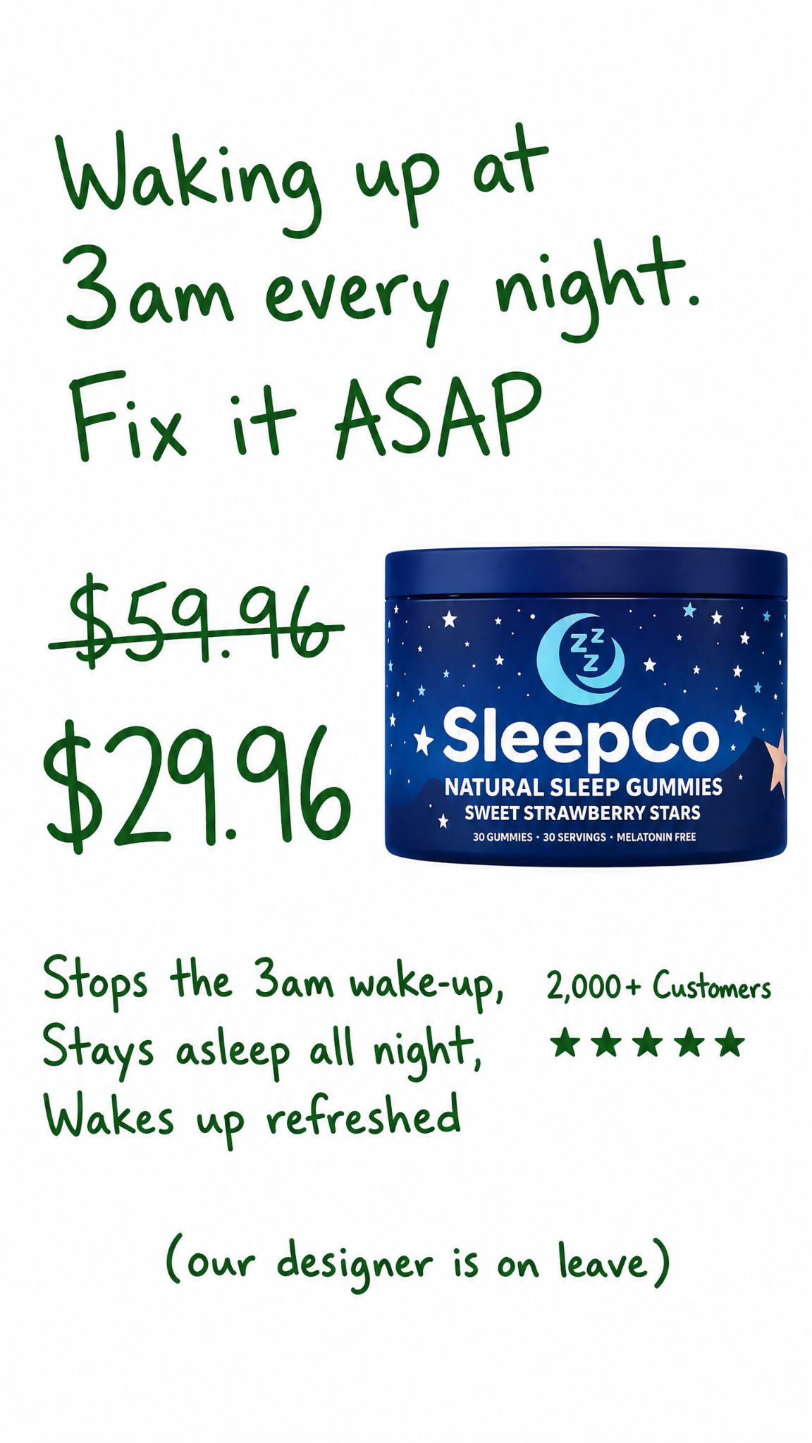SleepCo Facebook ad