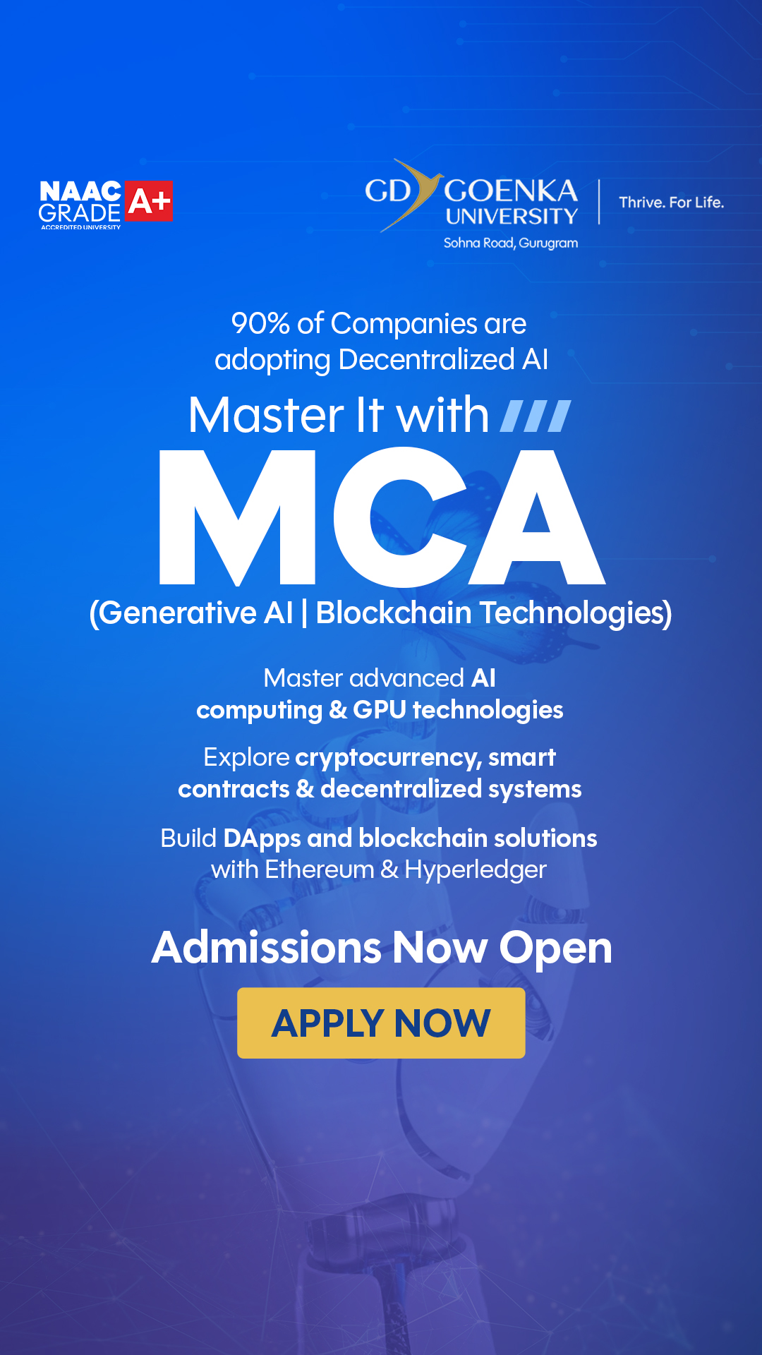 GDGU School Of Engineering and Sciences Facebook ad: Apply Now for 2026 Admissions