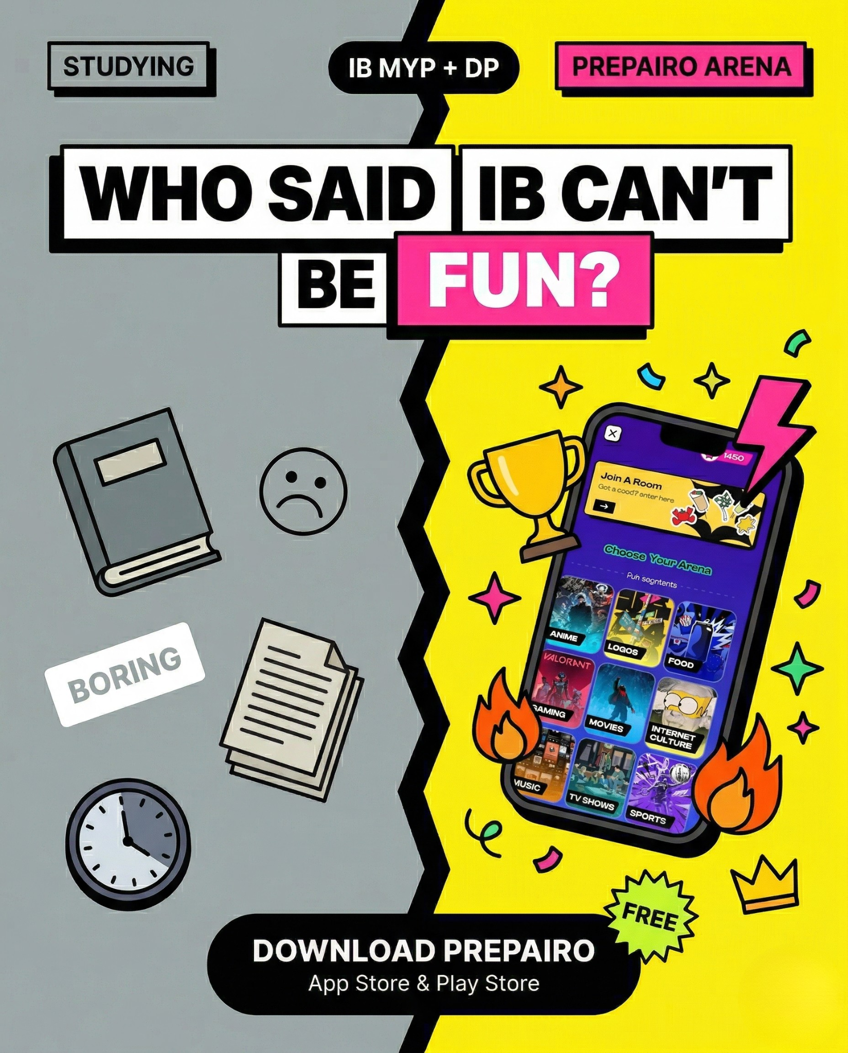 PrepAiro IB Facebook ad: What if studying IB felt like playing a…