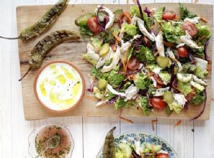 Healthy American Lifestyles Facebook ad: Turkish Chicken Salad with Home-made Cacik Yogurt Sauce