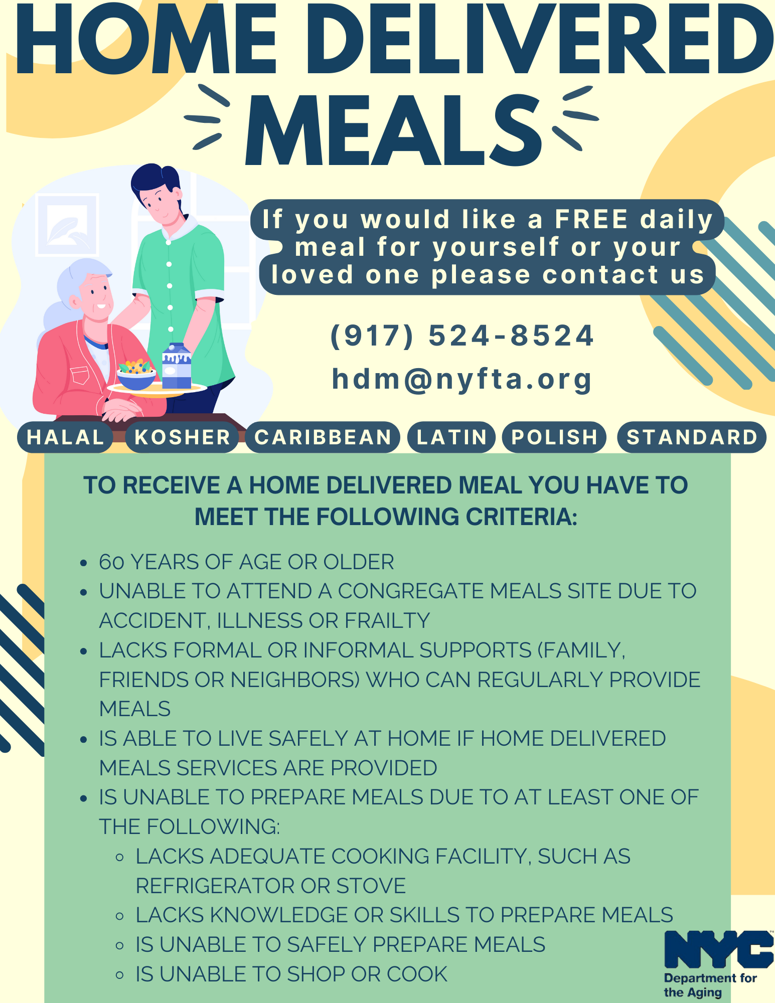 New York Food Truck Association Facebook ad: FREE Home Delivered Meals