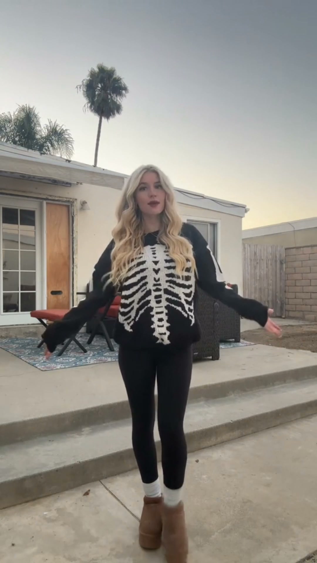 TOOAI Facebook ad: Oversized Skeleton Ribcage Knit Sweater | Halloween Goth…