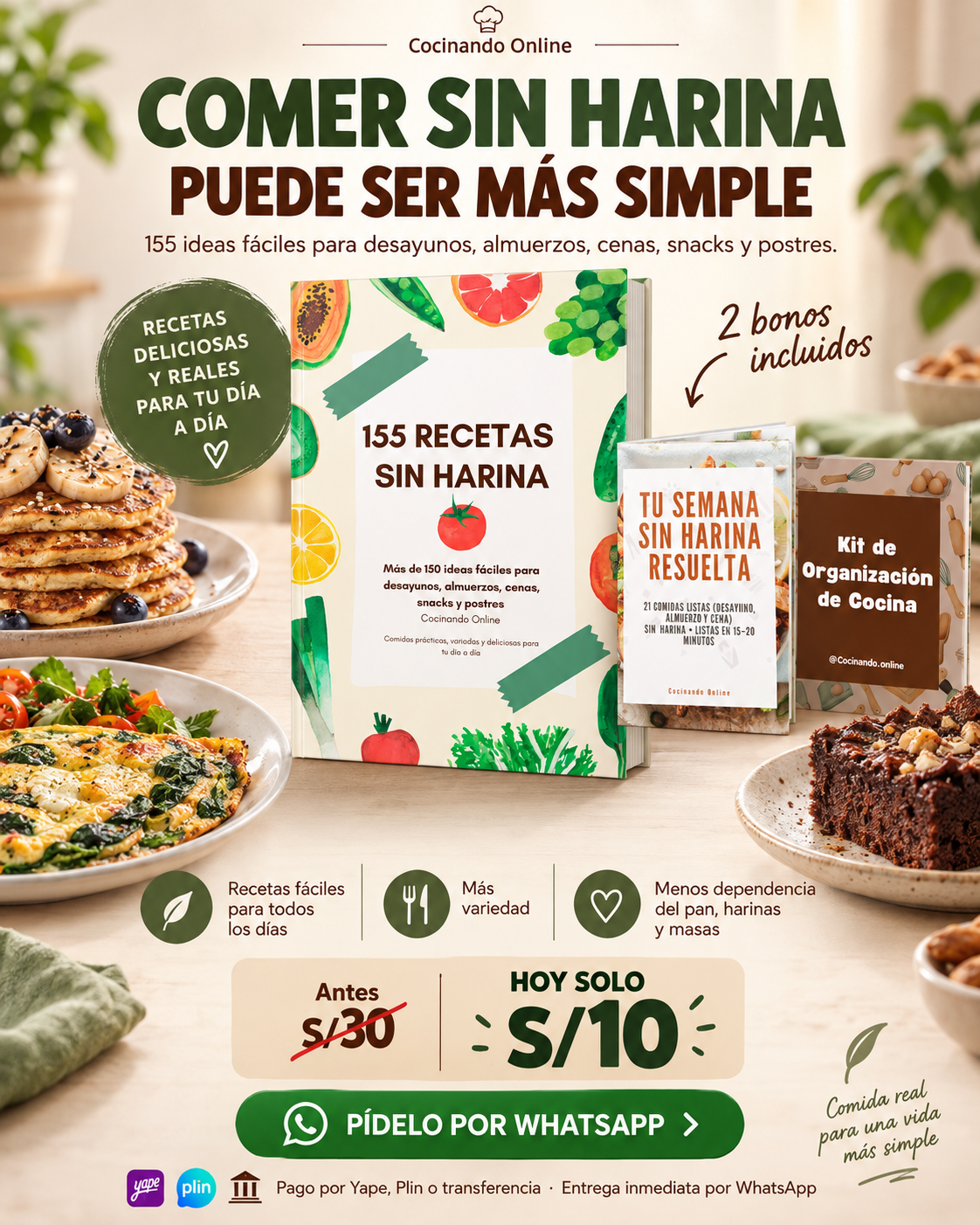 Cocinando Online - Recetas Fáciles Facebook ad: ¿Quieres más ideas para comer sin harina sin…