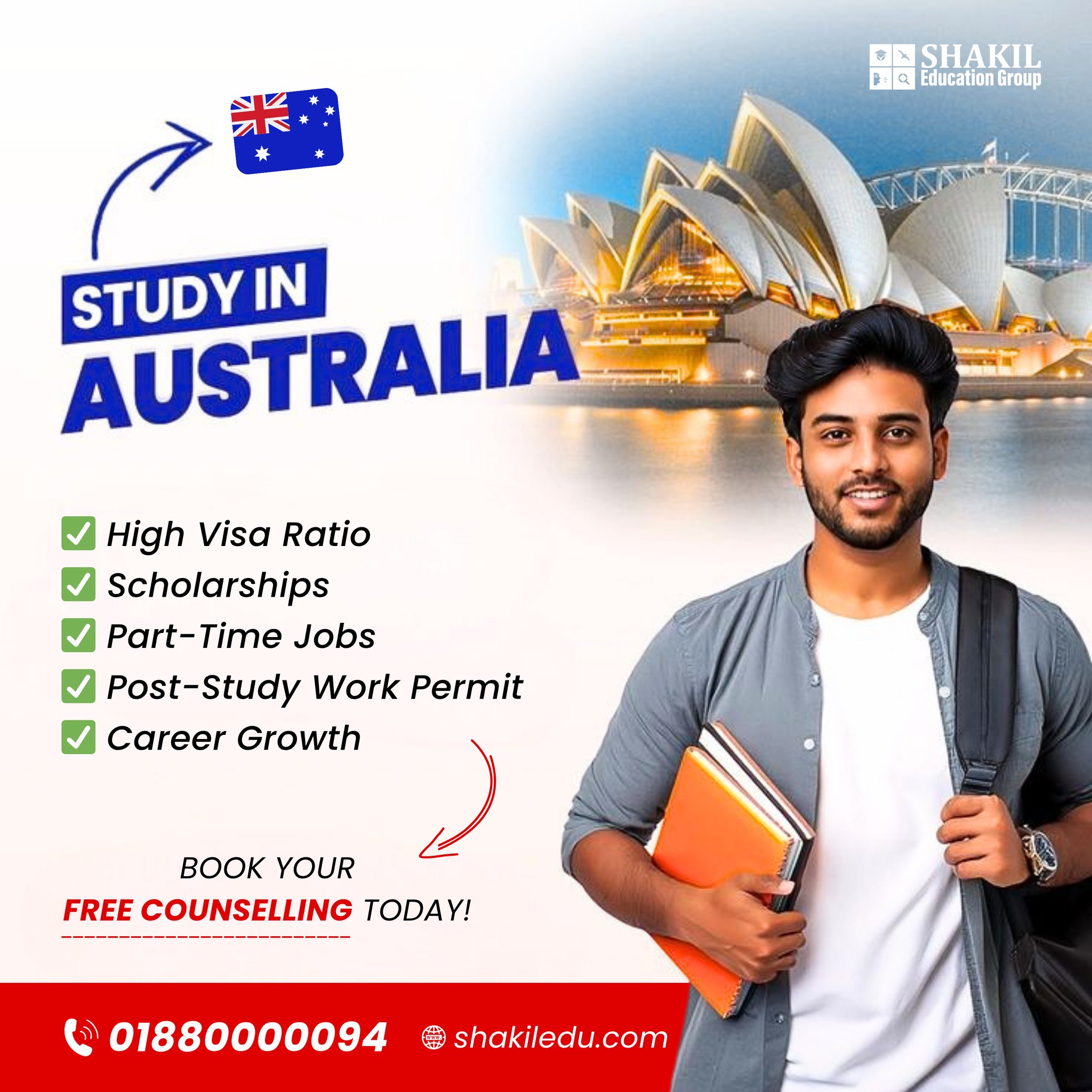 Shakil Education Group Sylhet Facebook ad: Why Study in Australia