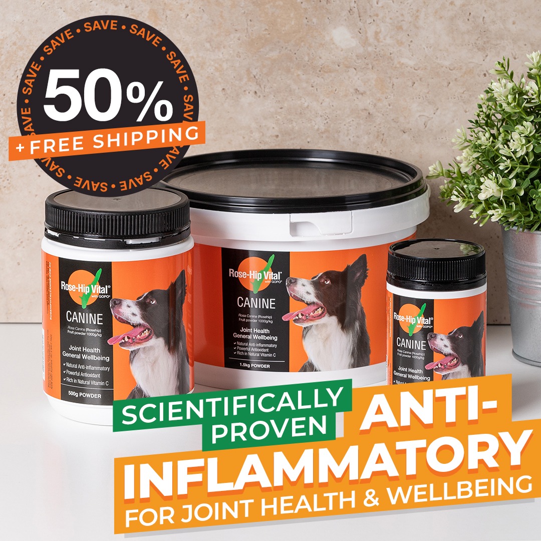 Rose-Hip Vital Canine Facebook ad: Shop Now and Save 50% + Free Shipping