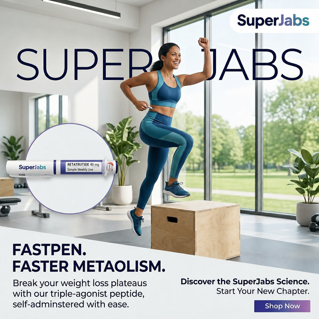 SuperJabs Facebook ad: Hit your goals faster. Only Real Result!
