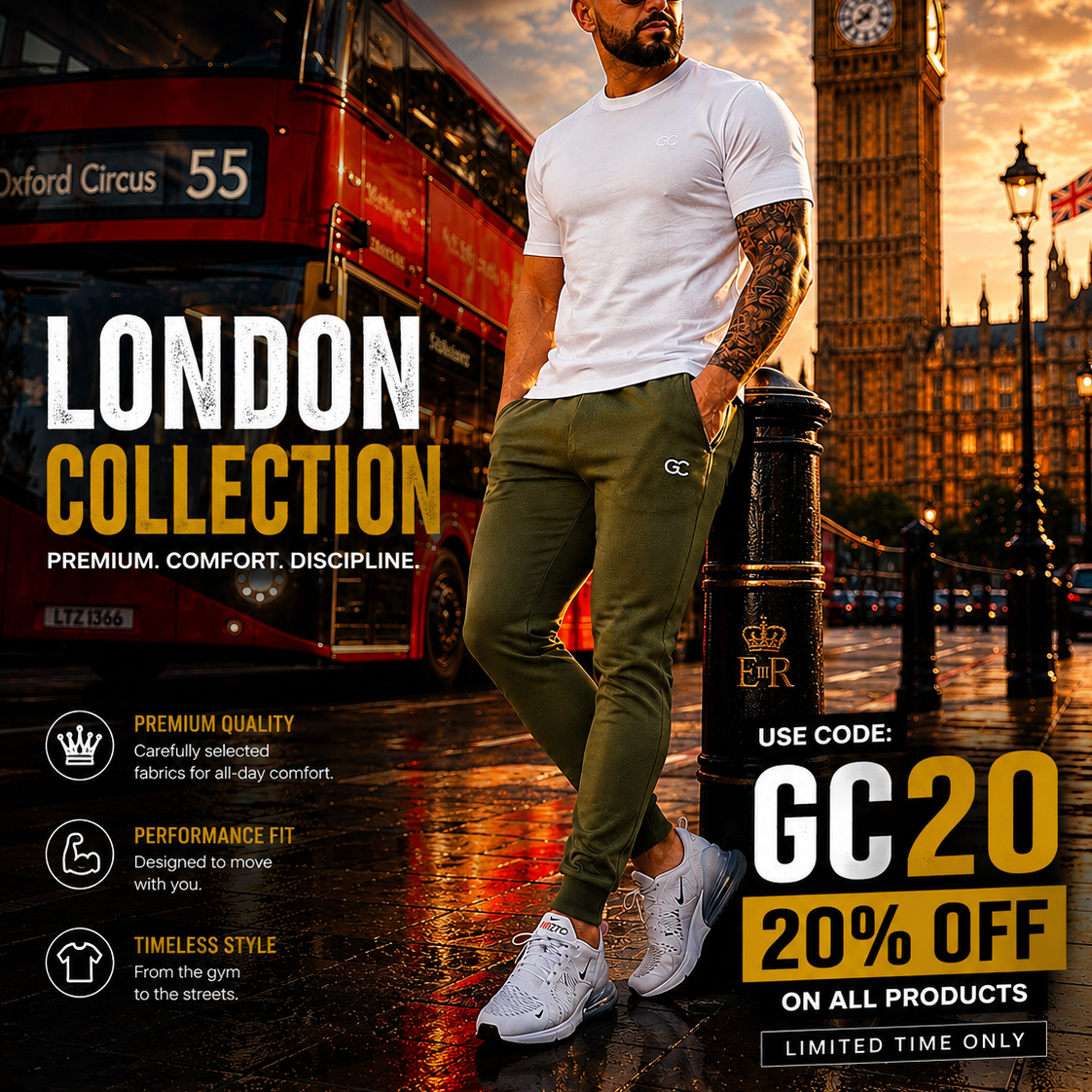 Gym Colleague Premium Clothing Facebook ad: Chat on Messenger