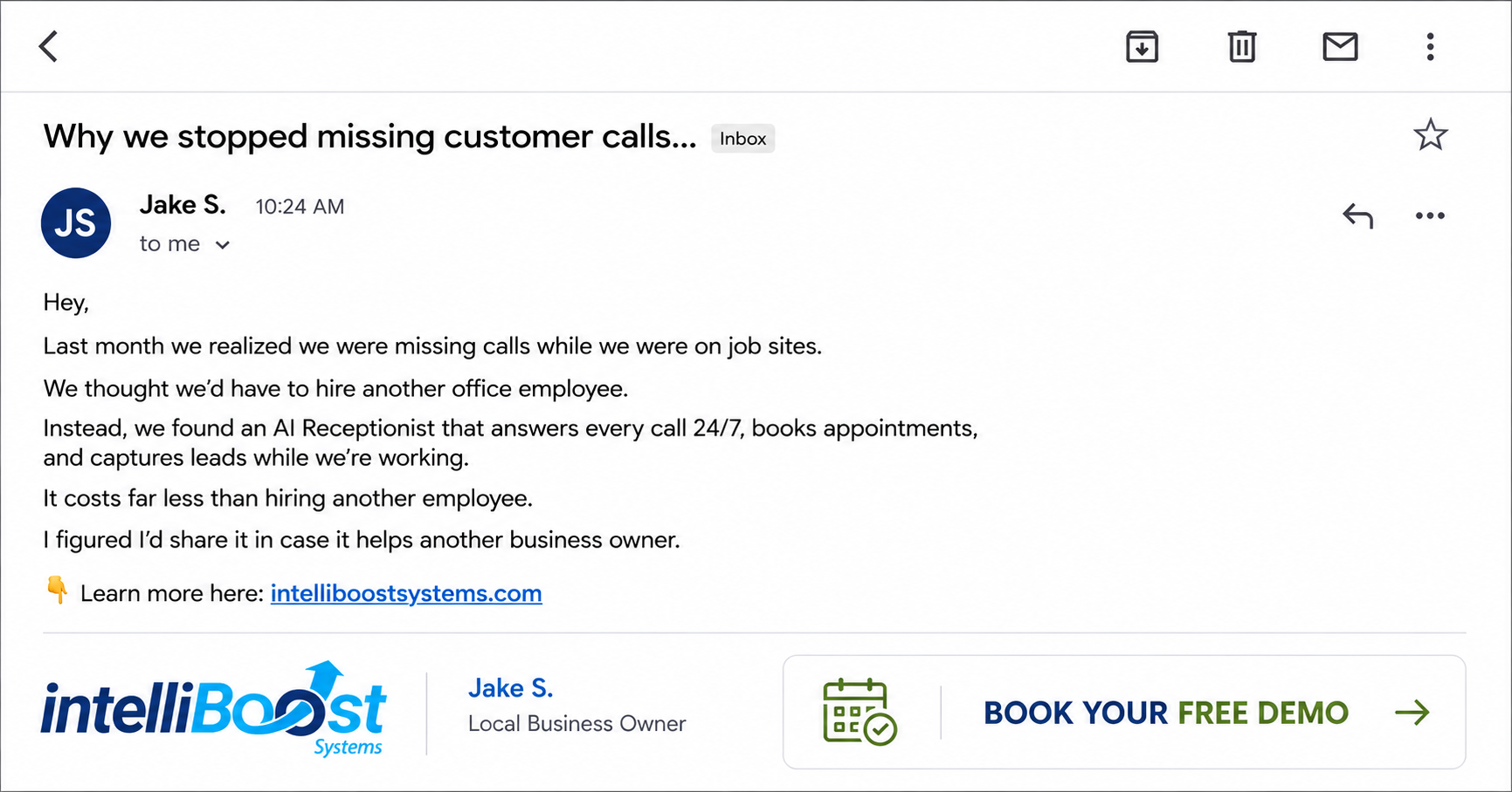 IntelliBoost Systems Facebook ad