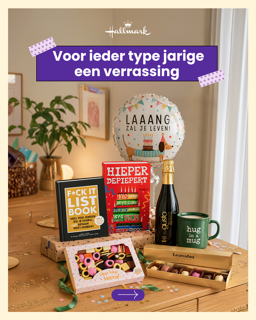 Hallmark Nederland Facebook ad: Geen jarige is hetzelfde.