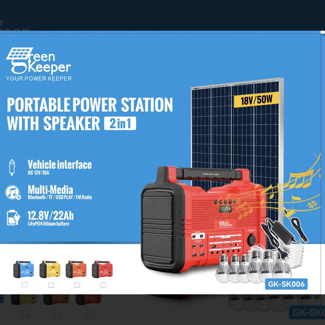 GreenKeeper Ecobox Abidjan Facebook ad: PRIX promos! GK-SK 006 GENERATEUR 280Wh AVEC 6…
