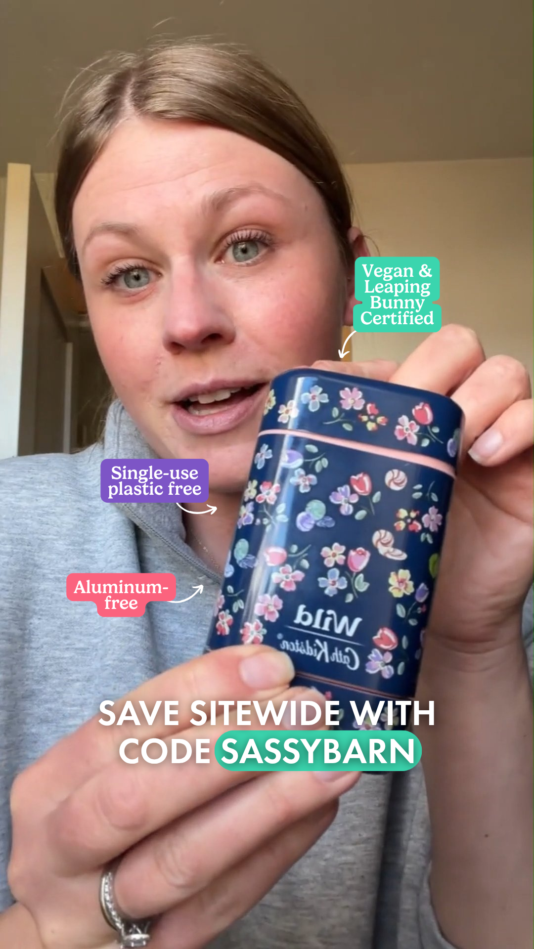 Wild Facebook ad: Get 20% off all Wild products with code SASSYBARN
