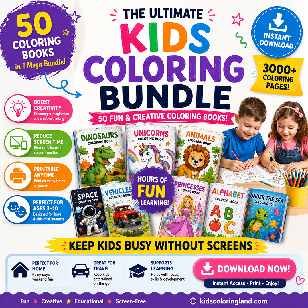 Kids Coloring Land Facebook ad: 50 Books for the Price of 2!
