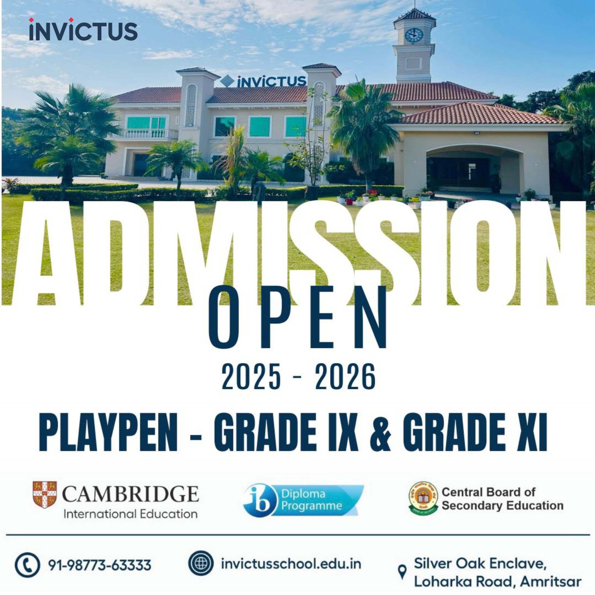 Invictus School Amritsar Facebook ad: Admissions Open 2025-26