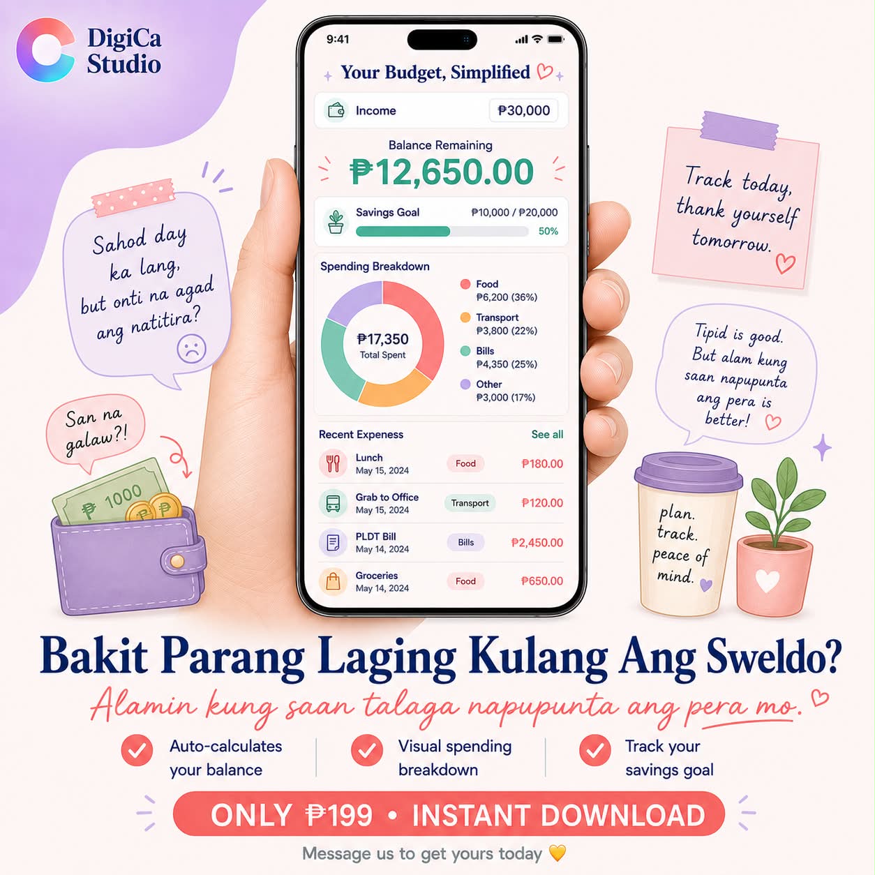 DigiCa Studio Facebook ad: Bakit parang laging kulang ang sweldo?