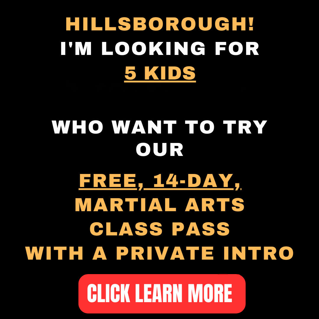 Kickside Martial Arts Hillsborough Facebook ad: Want a FREE 14-Day, Kids Martial Arts Class Pass?
