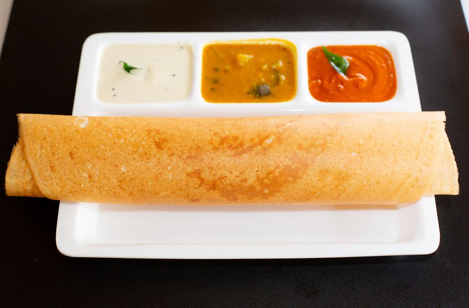 Masala Desi Cafe - Burlingame Facebook ad: South Indian Delicacy - Dosa served with chutneys…