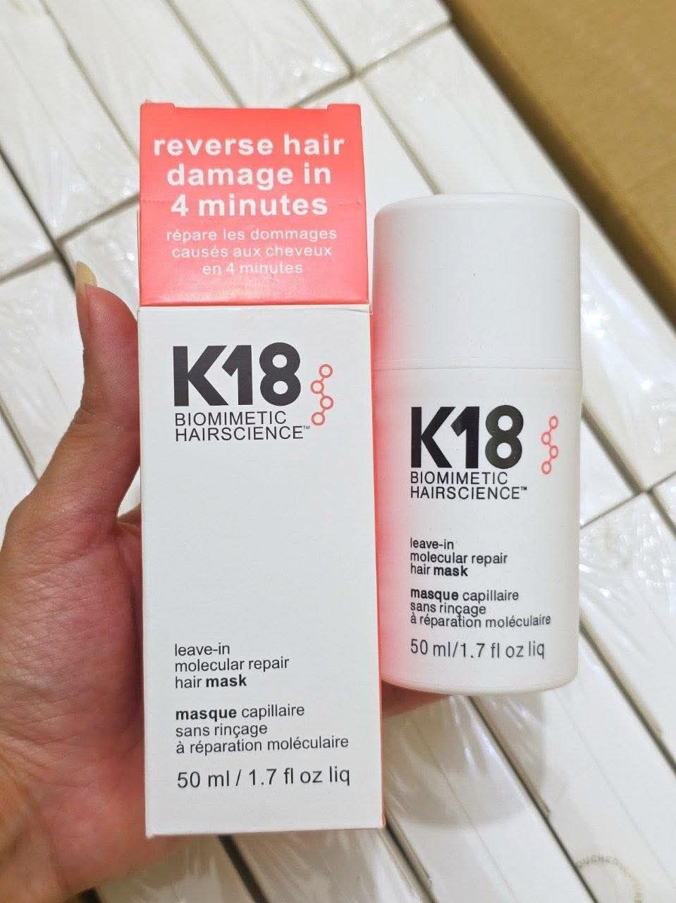 G.C Cosmtics Facebook ad: خصومات تصل ل 50% K18 hair mask لإصلاح الشعر التالف