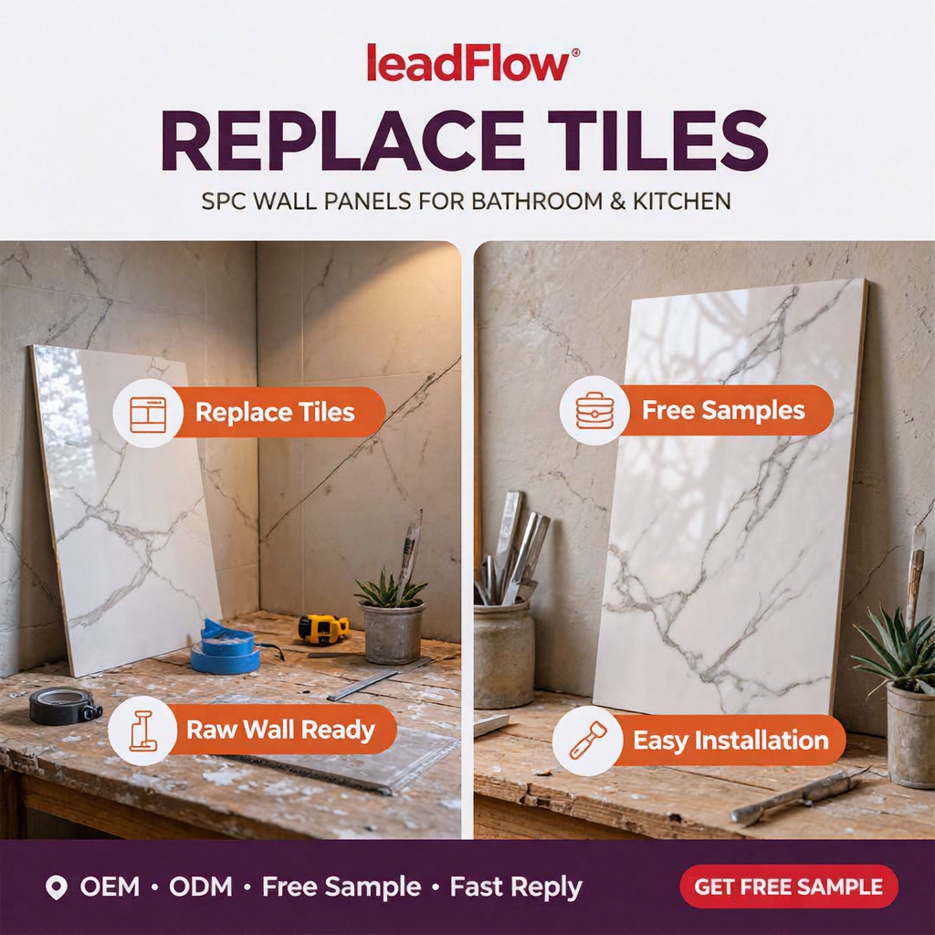 LeadFlow Wall Panel Facebook ad: Waterproof SPC Panels
