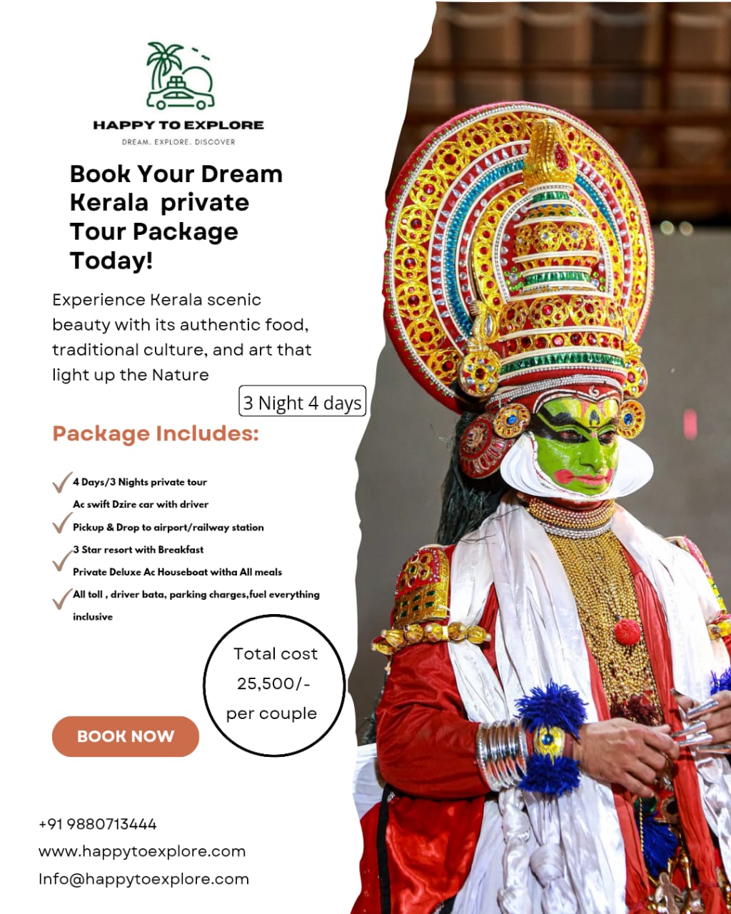 Happy To Explore Facebook ad: Private Kerala Tour Packages.