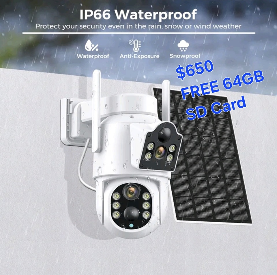 Spectrum Computer Services Facebook ad: NEW: SOLAR DUAL Lens Wireless Camera WiFi PTZ…