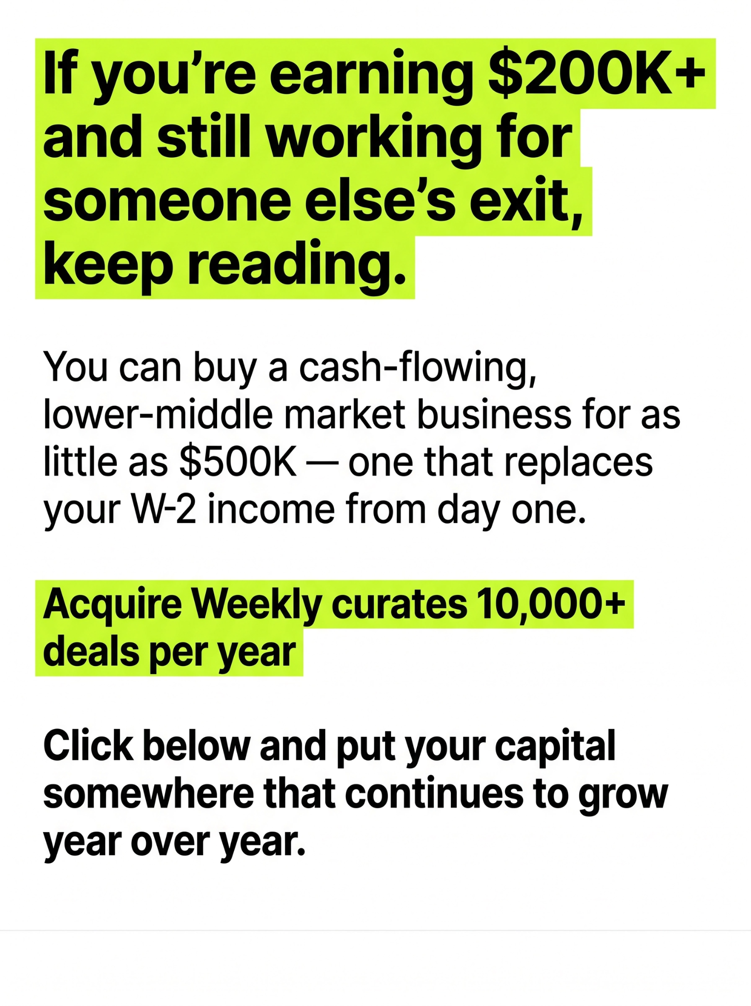 Acquire weekly Facebook ad