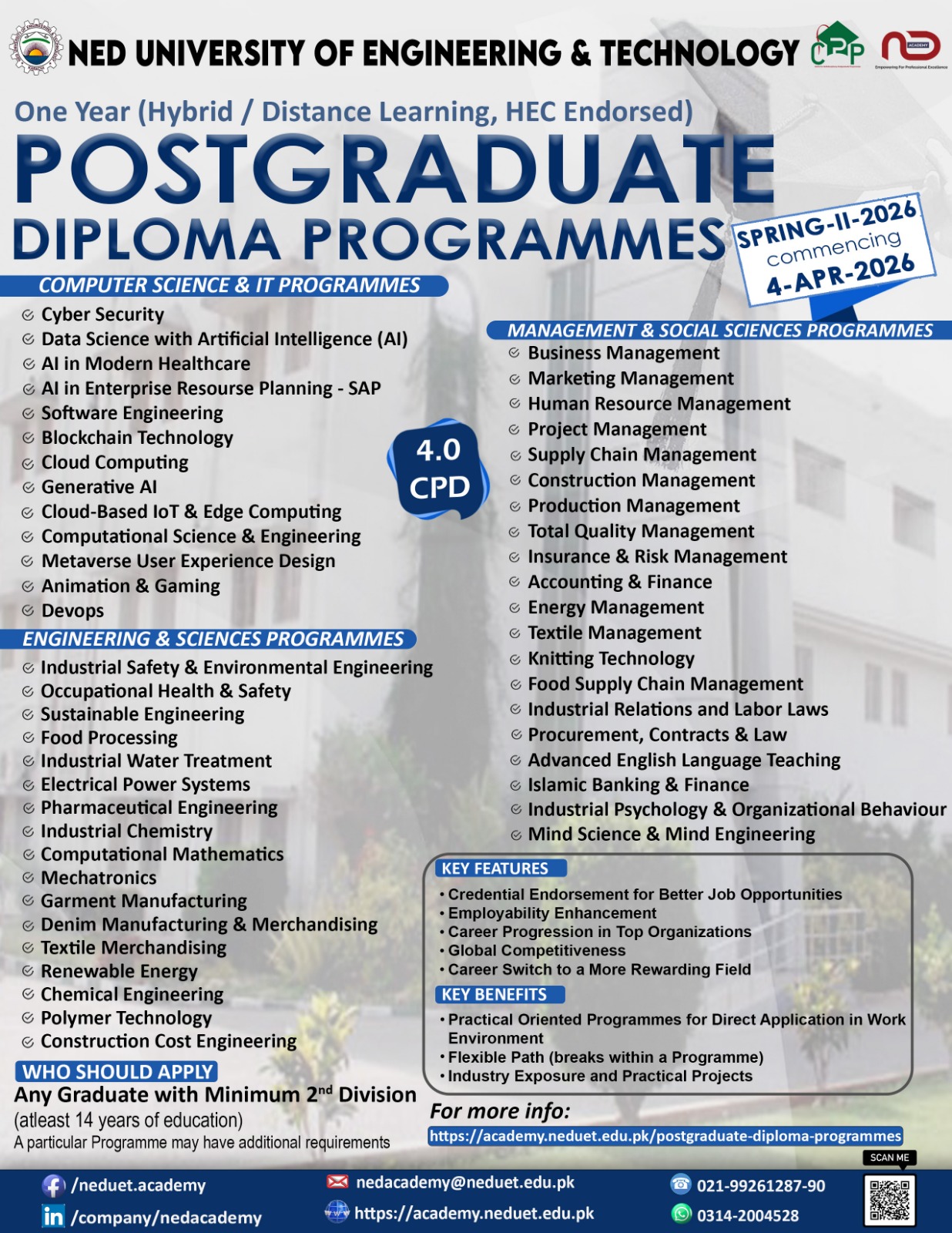 NED Academy, NED University of Engineering & Technology, Karachi Facebook ad