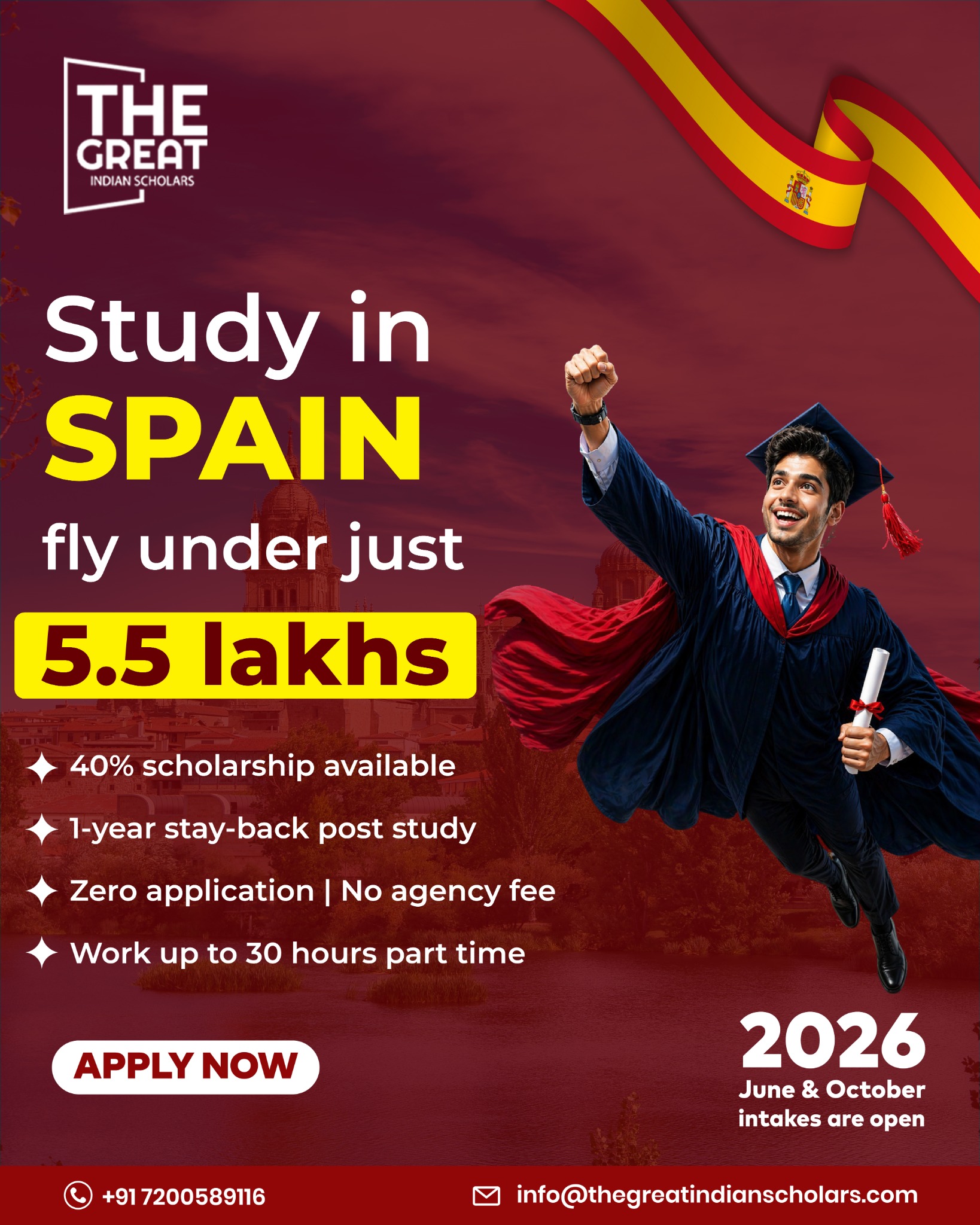 Astrum Great Indian Scholars Facebook ad: Study Master’s in Spain, Starting from ₹5.5 Lakhs