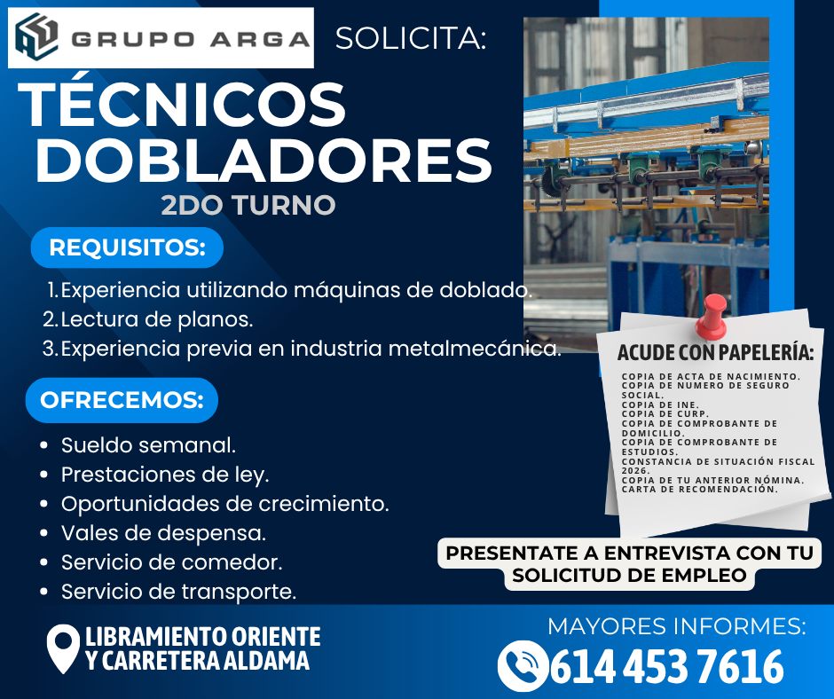Reclutamiento Grupo ARGA Facebook ad: En Grupo ARGA buscamos Tecnicos Dobladores