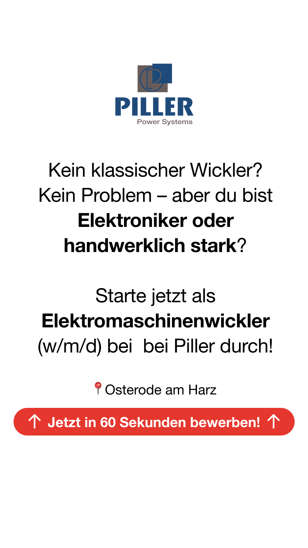 Piller Karriere Facebook ad