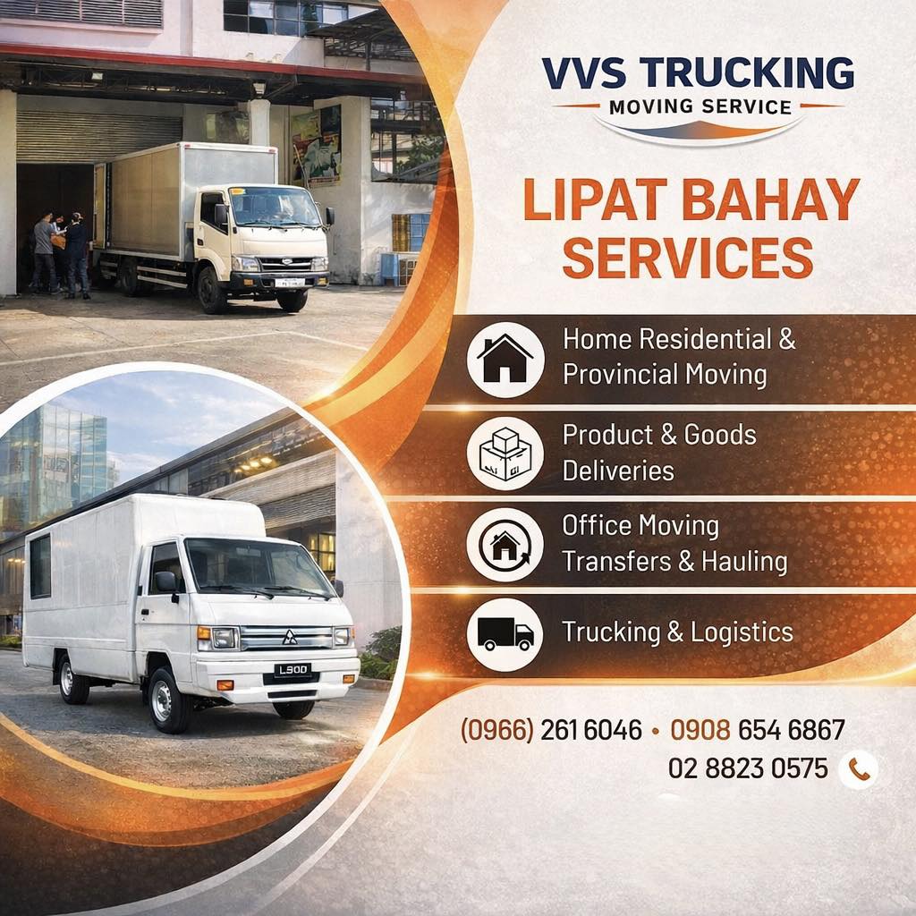 VVS Trucking & Lipat Bahay Facebook ad: VVS TRUCKING & LIPAT BAHAY SERVICES