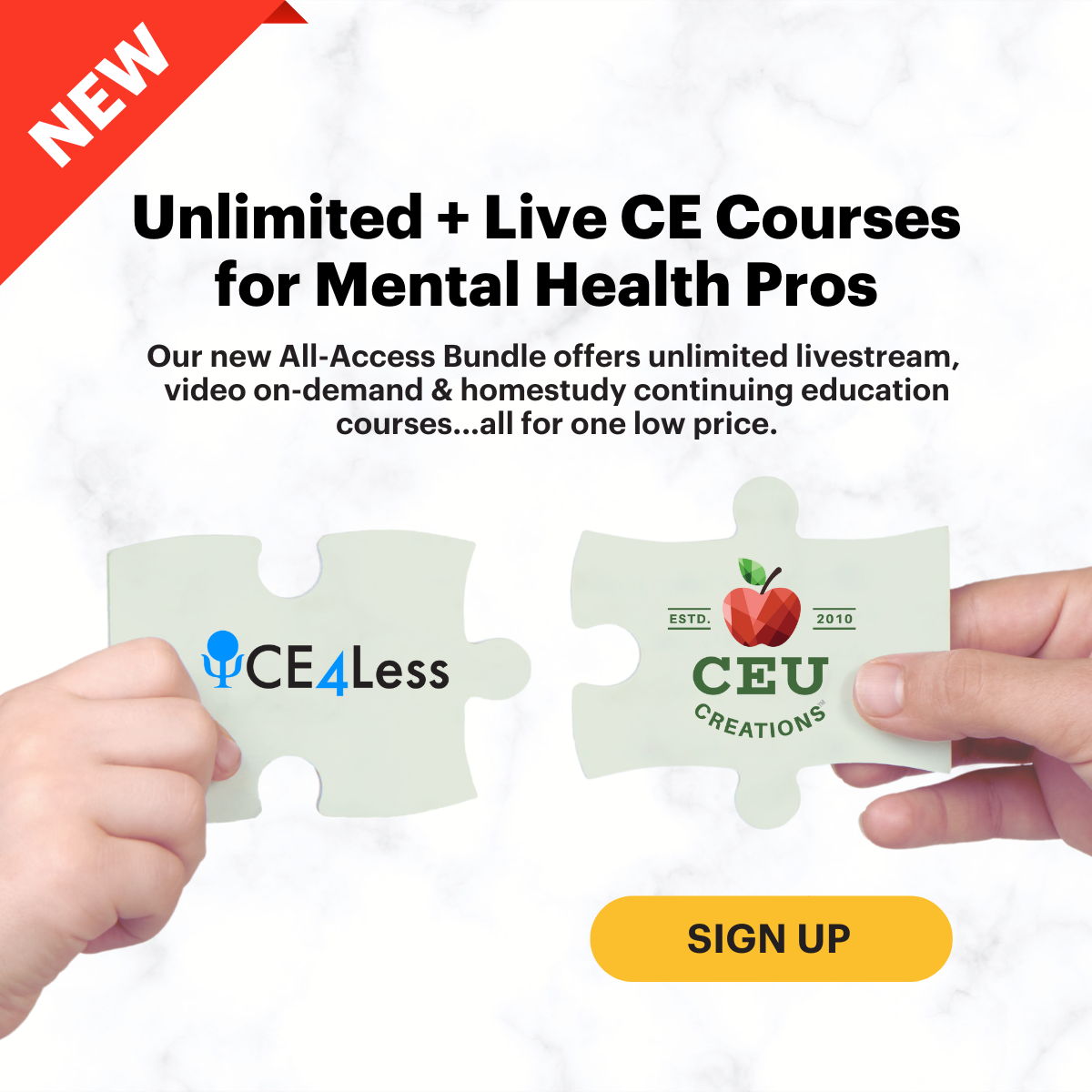 Ce4Less Continuing Education for Psychologists, Social Workers & Counselors Facebook ad