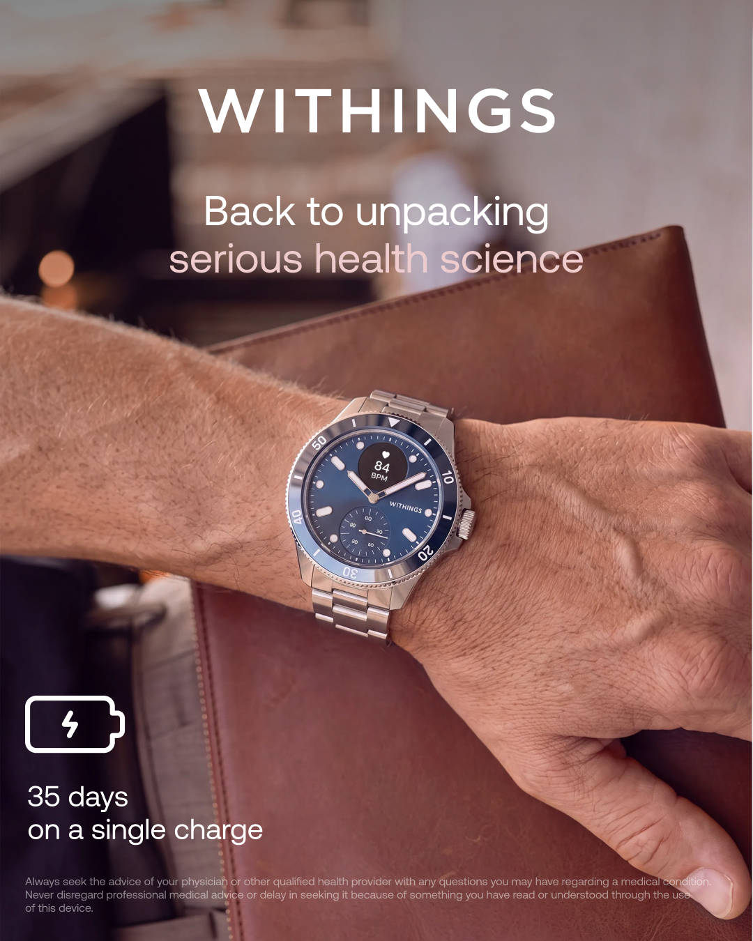 Withings Facebook ad: Back from vacation and fully charged?