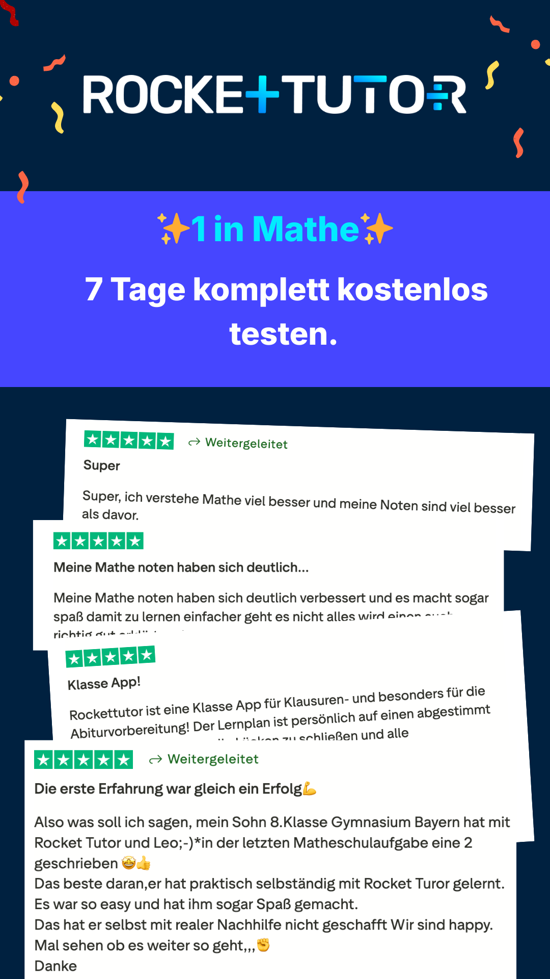 RocketTutor: Deine intelligente Mathe Lernapp Facebook ad