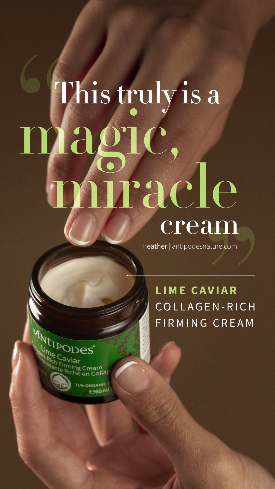 Antipodes Scientific Green Beauty Facebook ad