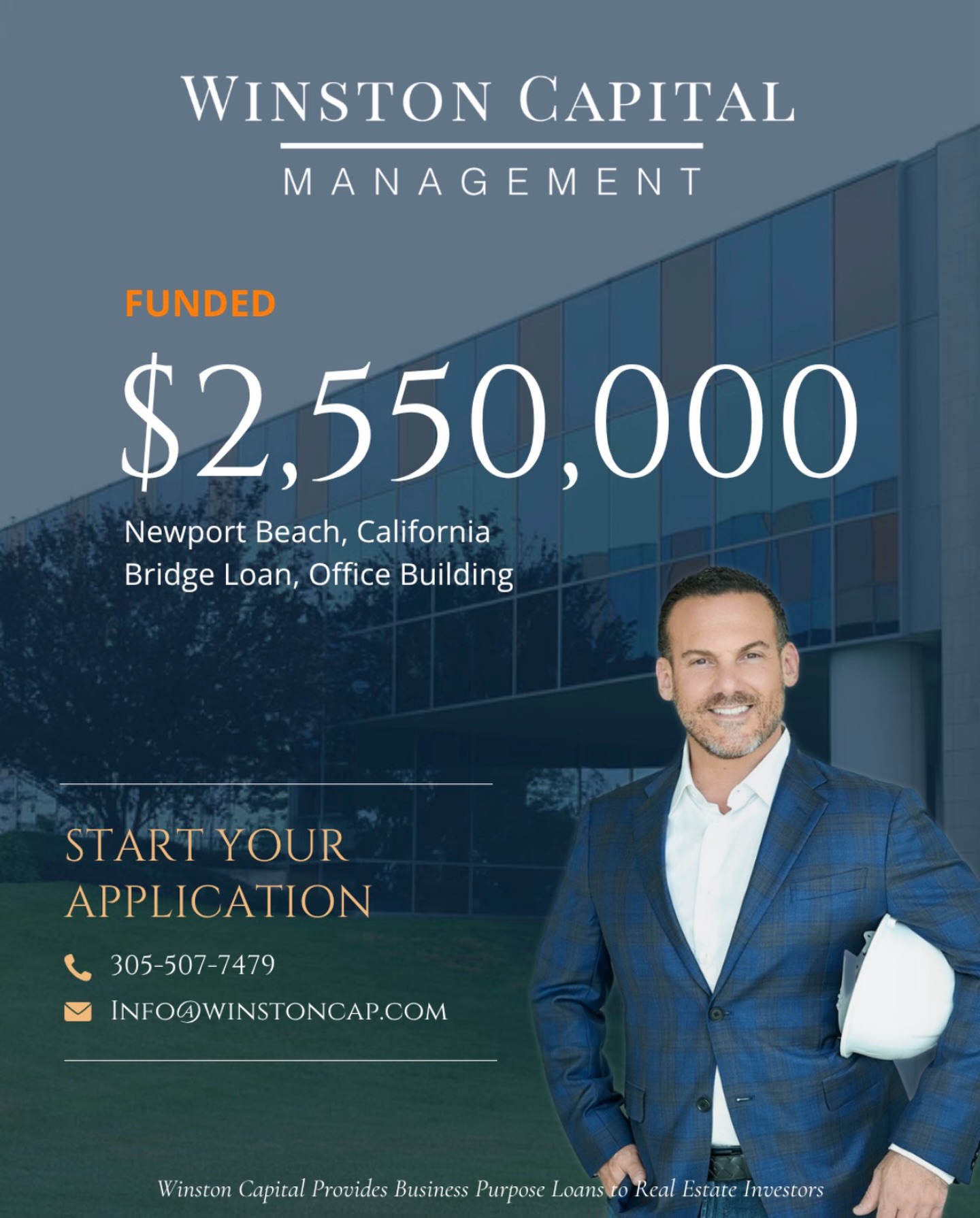 David Burstyn Facebook ad: Closed. $2,550,000 bridge loan for an office building…