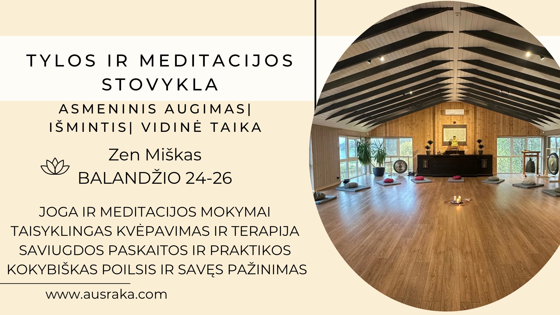Laimės Kodas/ AusraKa Facebook ad: TYLOS IR MEDITACIJOS STOVYKLA