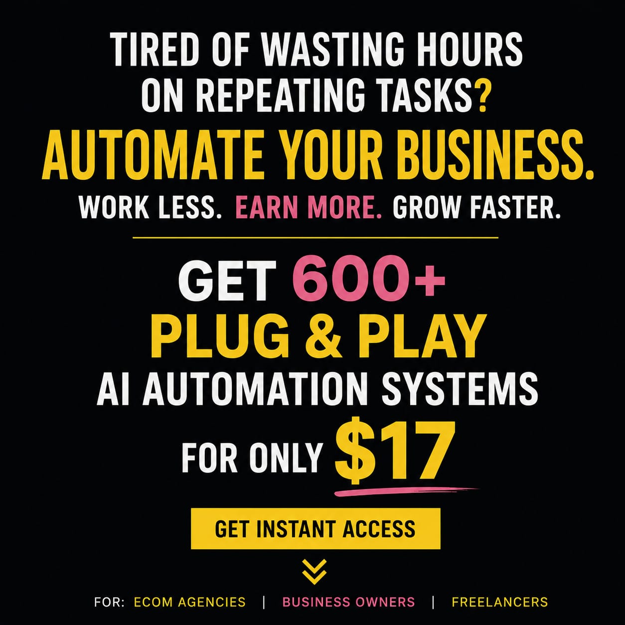 Ai Workflows Vault Facebook ad: Unlock 600+ AI Automation Systems for Just $17