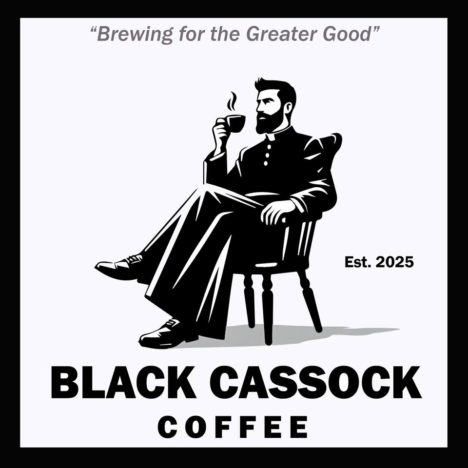 Black Cassock Coffee Facebook ad: Catholic Owned. Veteran Owned.