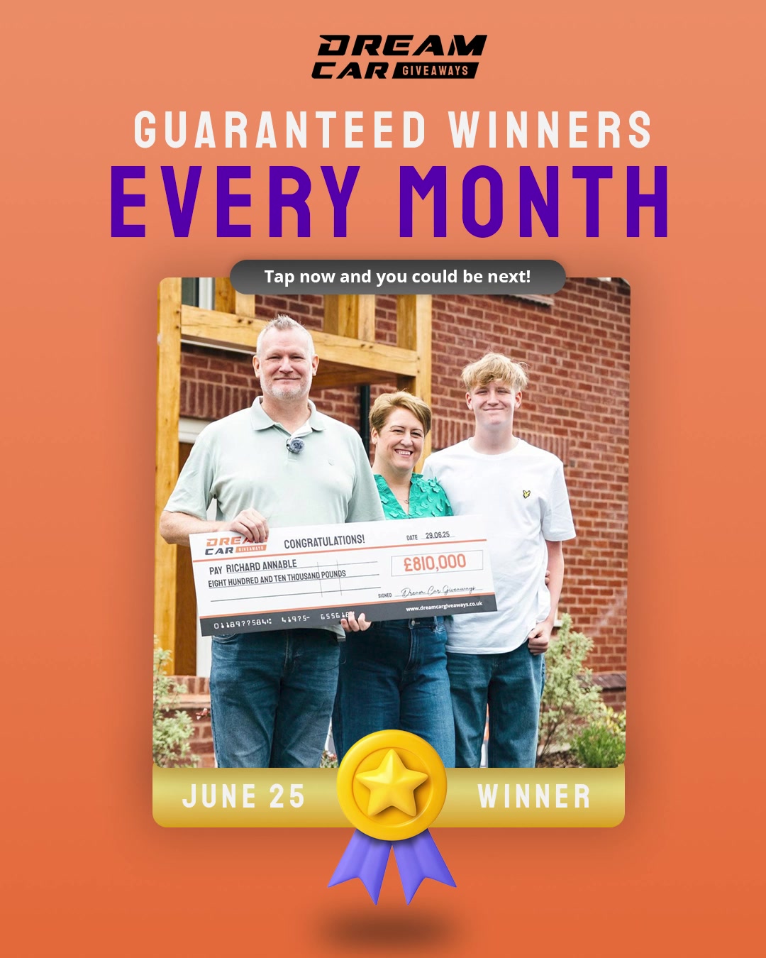 Dream Car Giveaways Facebook ad