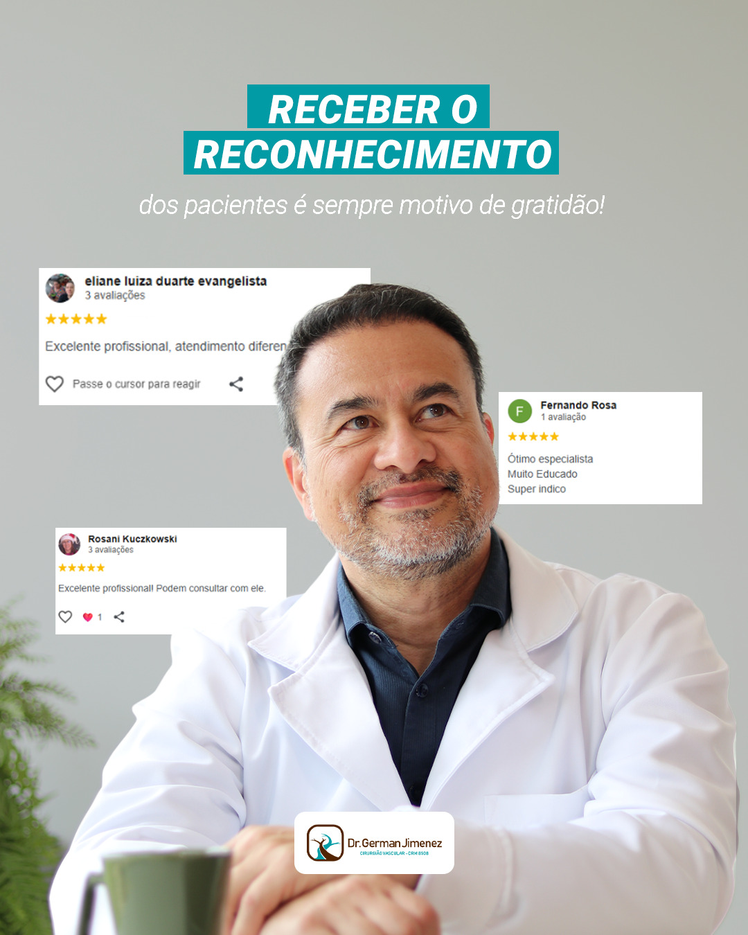 Dr. German Jimenez Facebook ad: Na cirurgia vascular, atenção aos detalhes, acompanhamento…