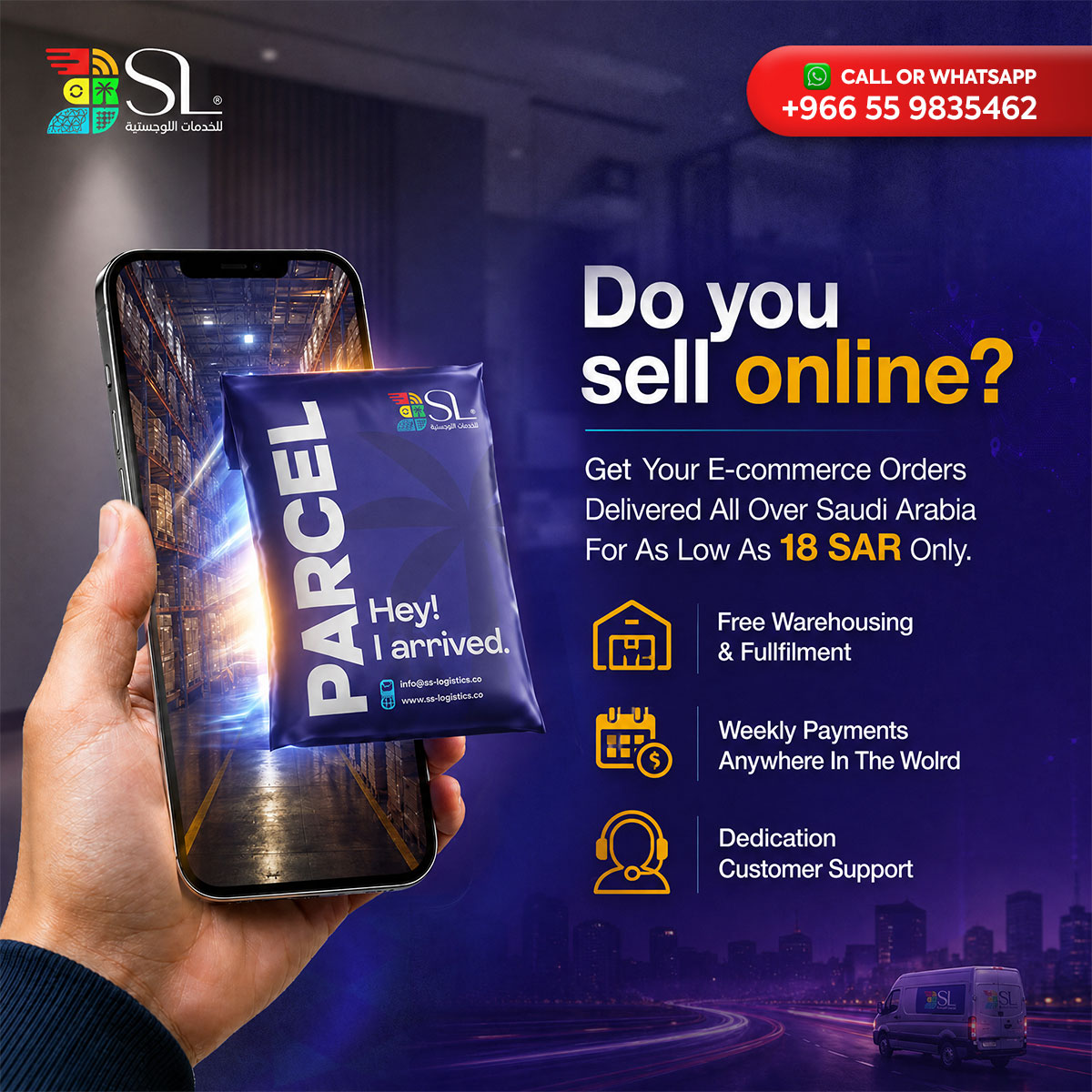 3SLogistics Facebook ad: Chat with us