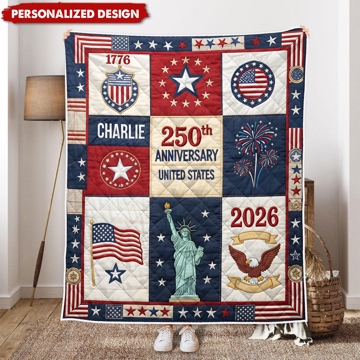 Comxon Facebook ad: Personalized US 250th Anniversary Blanket - Custom Name…