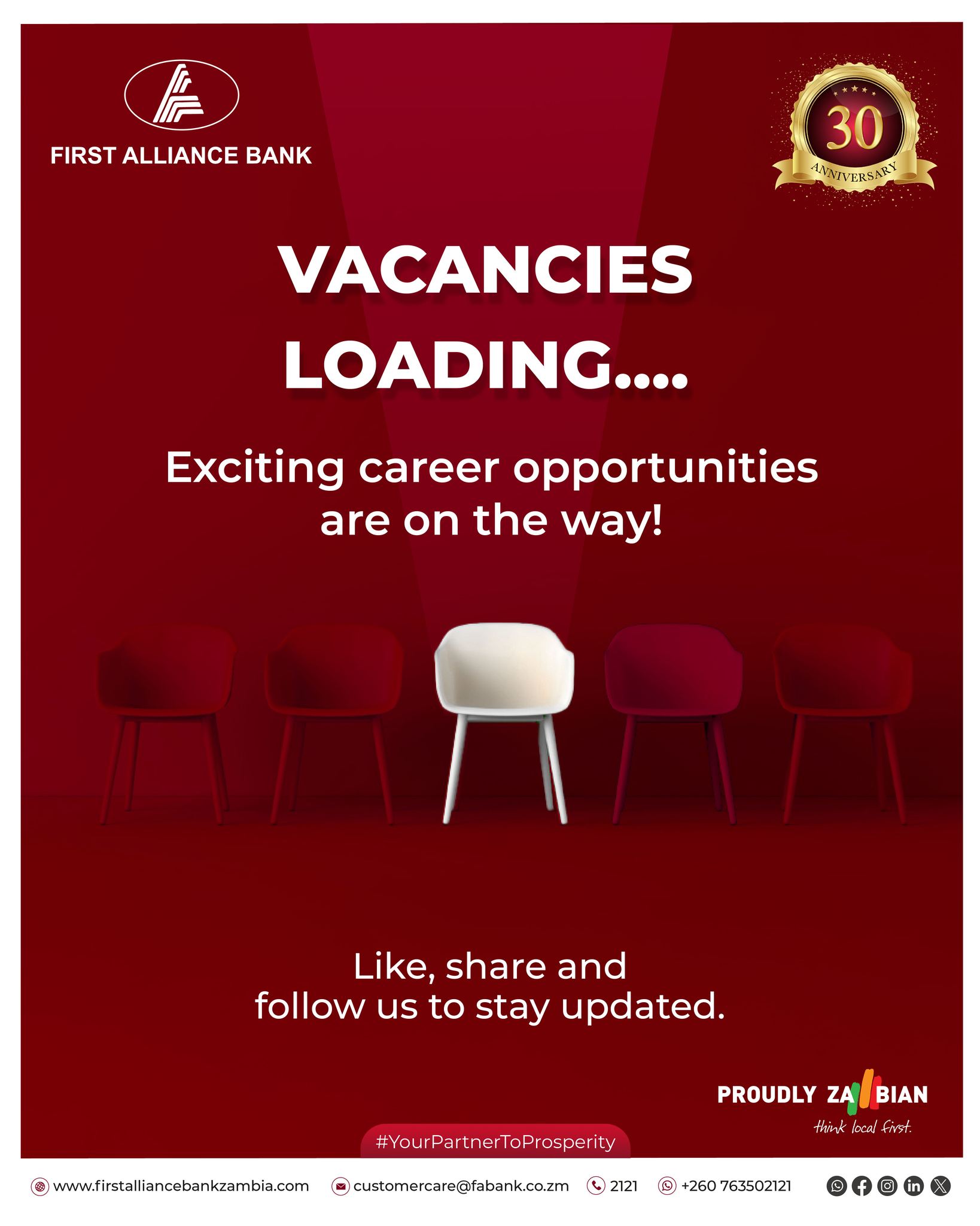 FIRST ALLIANCE BANK ZAMBIA Facebook ad: Vacancies Loading…!