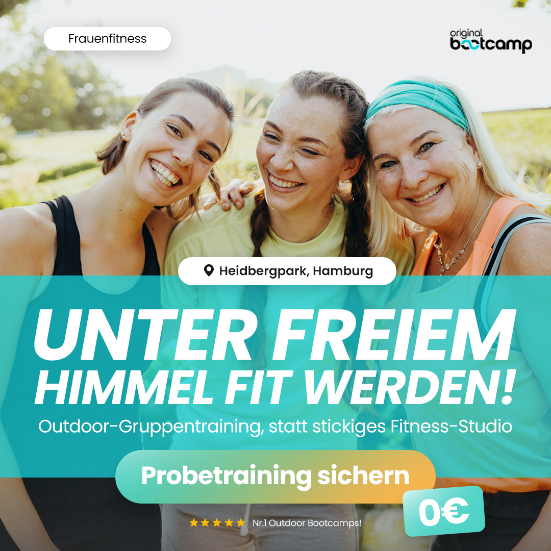 Original Bootcamp Facebook ad: 0€ - Gratis Probetraining sichern Hamburg, Heidbergpark