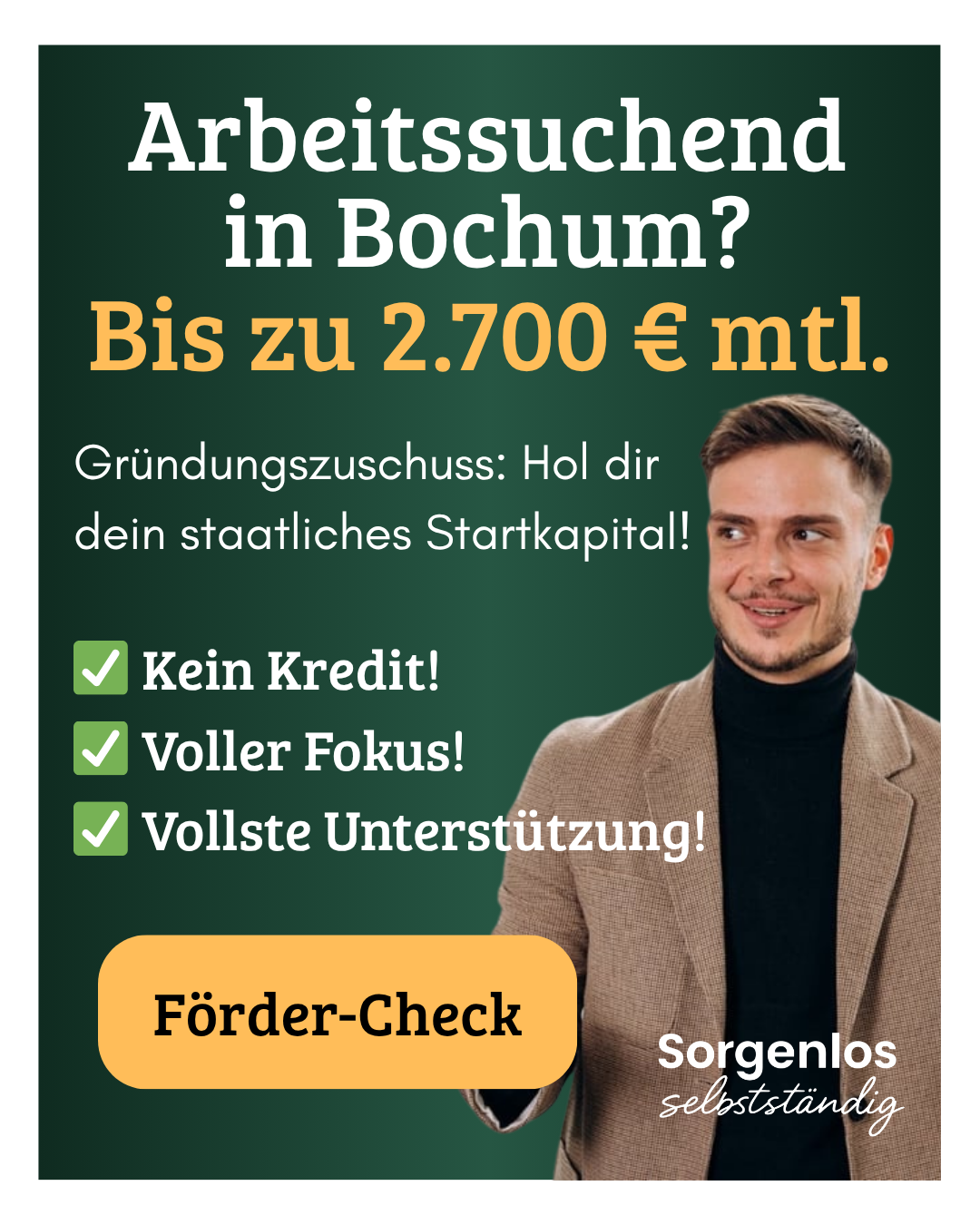 Sorgenlos Selbstständig Facebook ad: Du willst dich in Bochum selbstständig machen? Hol dir bis…