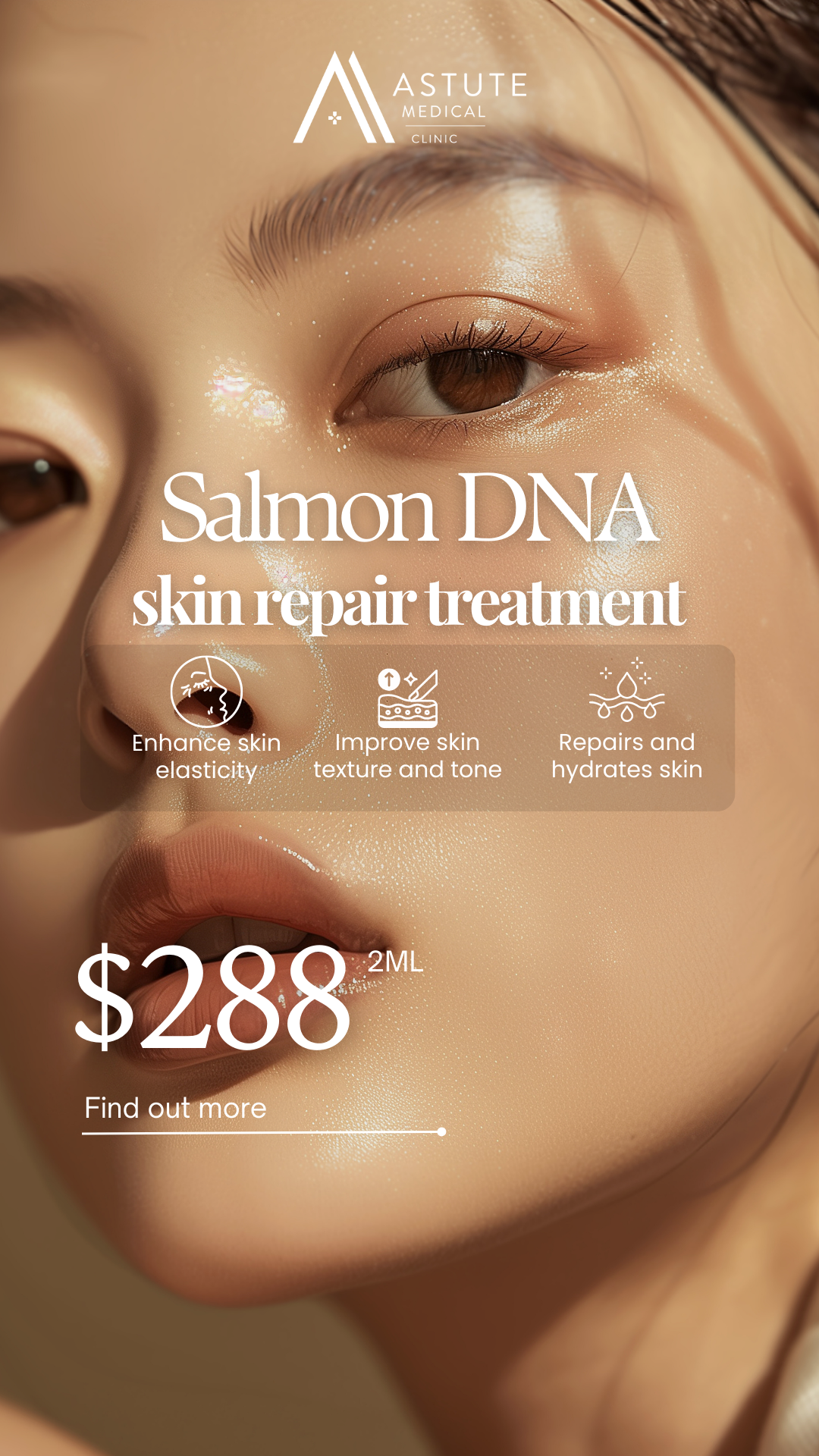 Astute Medical Centre Facebook ad: 𝐒𝐚𝐥𝐦𝐨𝐧 𝐃𝐍𝐀 𝐁𝐨𝐨𝐬𝐭𝐞𝐫 @ $𝟐𝟖𝟖