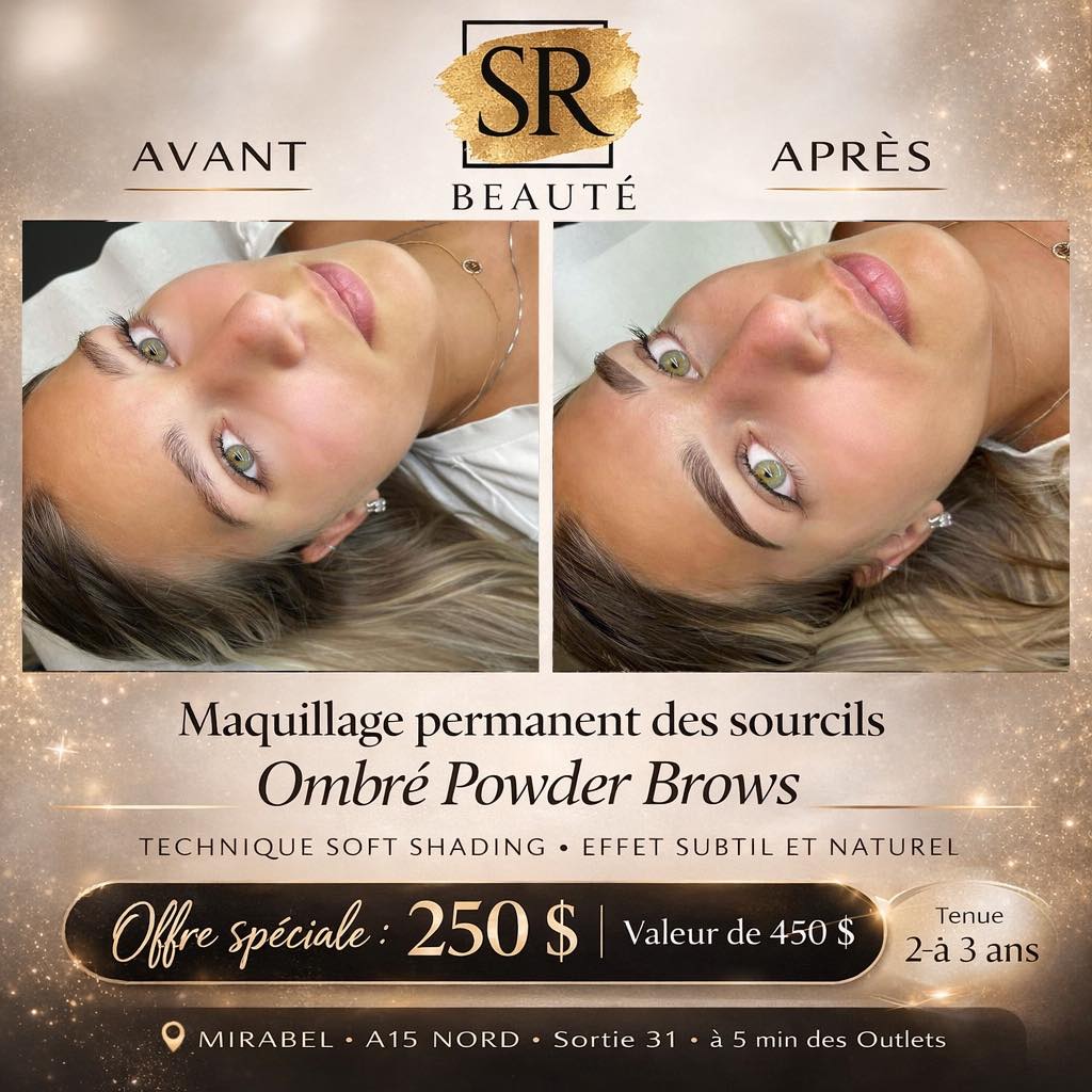 SR Beauté Facebook ad: Offre spéciale en cours: 250 $ au lieu…