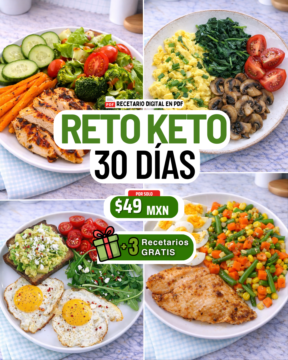 Vida Saludable I/AM Facebook ad: Reto KETO Por $49 Pesos