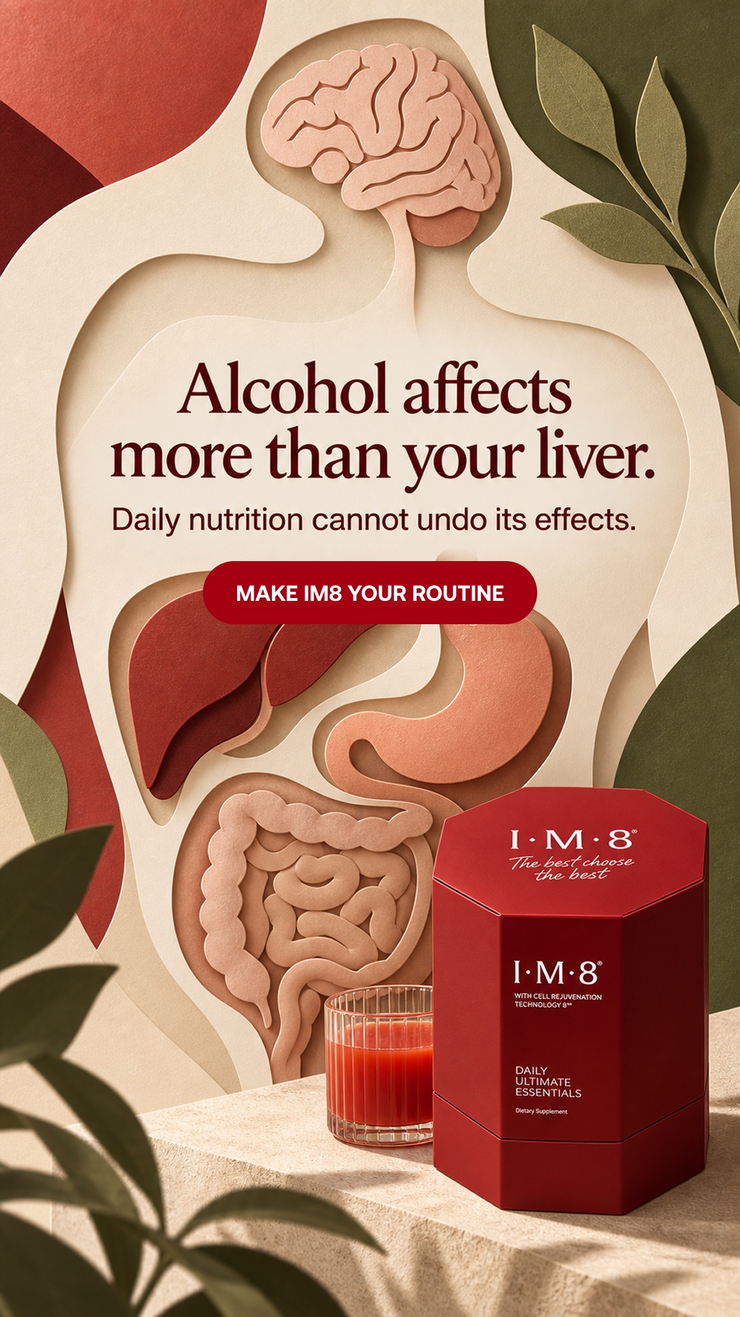 IM8 Health Facebook ad: Your Body Is Keeping Score.