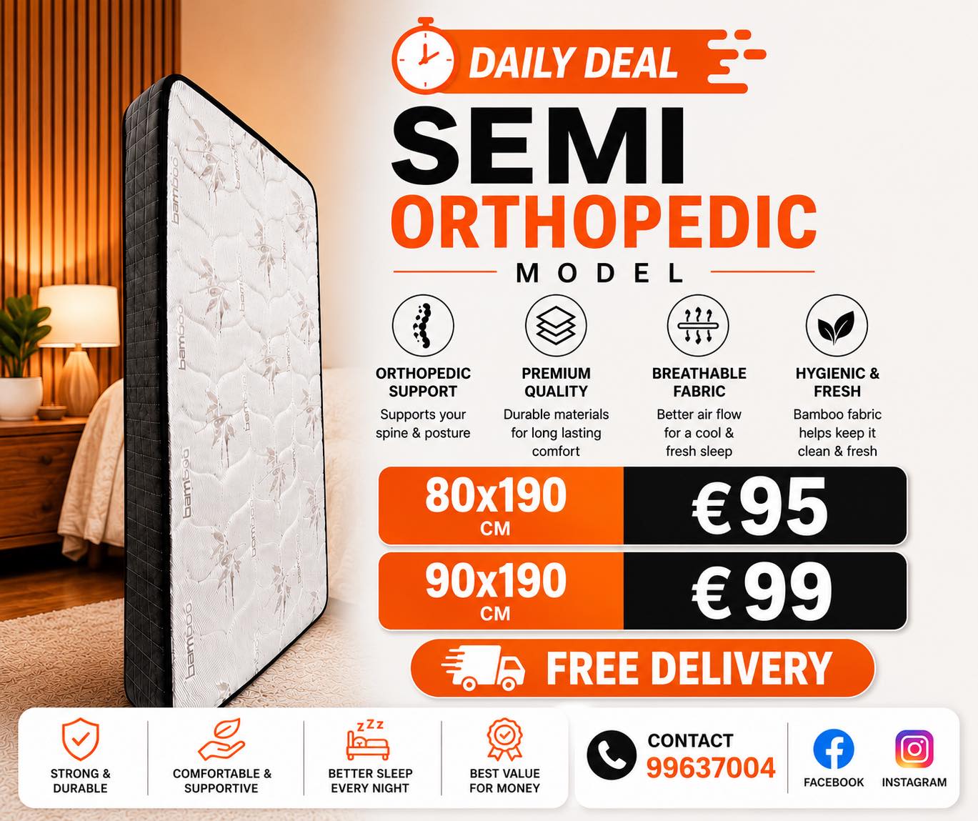 D Daily Deal Malta Facebook ad: MATTRESES SEMI ORTHOPEDIC